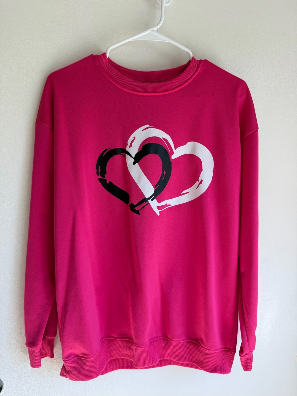 Pink Heart Graphic Crewneck Sweater